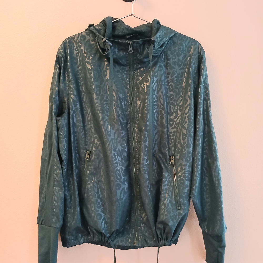 Stylish Green Leopard Print Women's Jacket